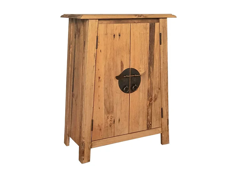 Credenza credenza consolle mobile portaoggetti laterale da bagno in pino massiccio riciclato 80 cm marrone 4402240