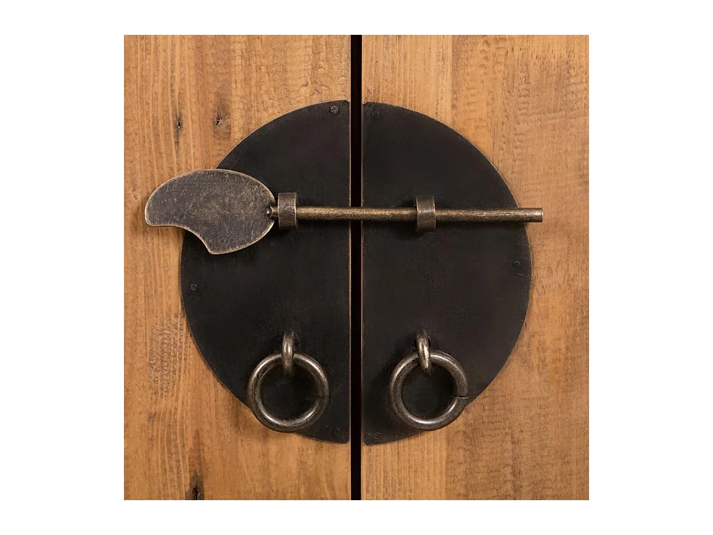 Credenza credenza consolle mobile portaoggetti laterale da bagno in pino massiccio riciclato 80 cm marrone 4402240