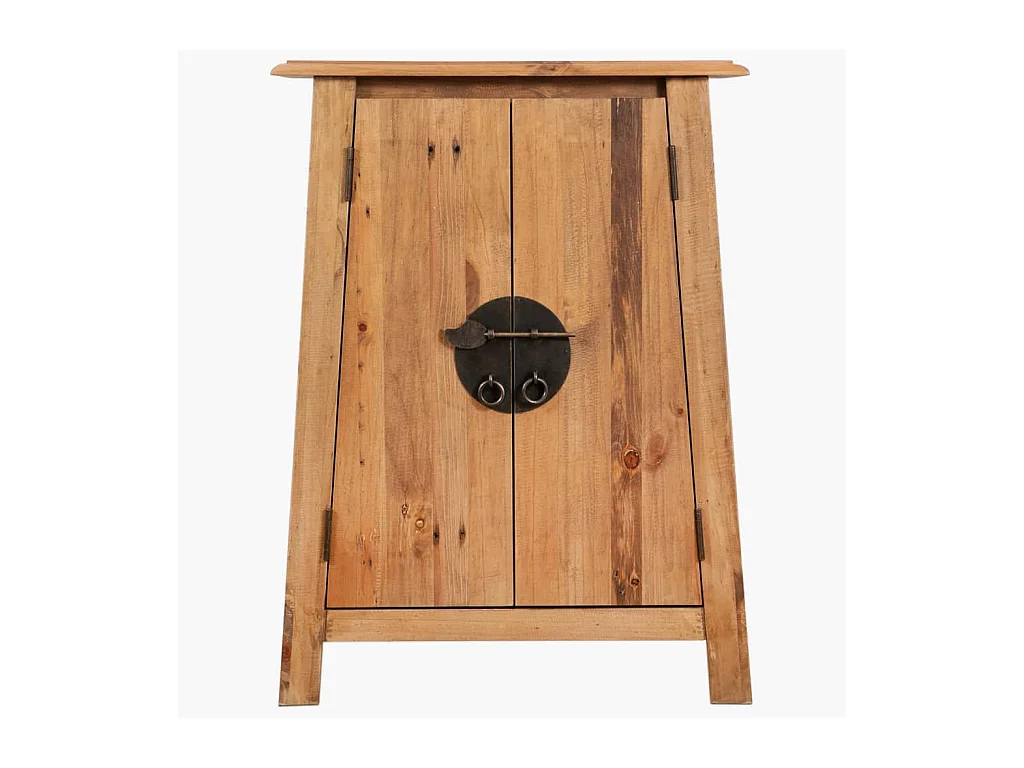 Credenza credenza consolle mobile portaoggetti laterale da bagno in pino massiccio riciclato 80 cm marrone 4402240