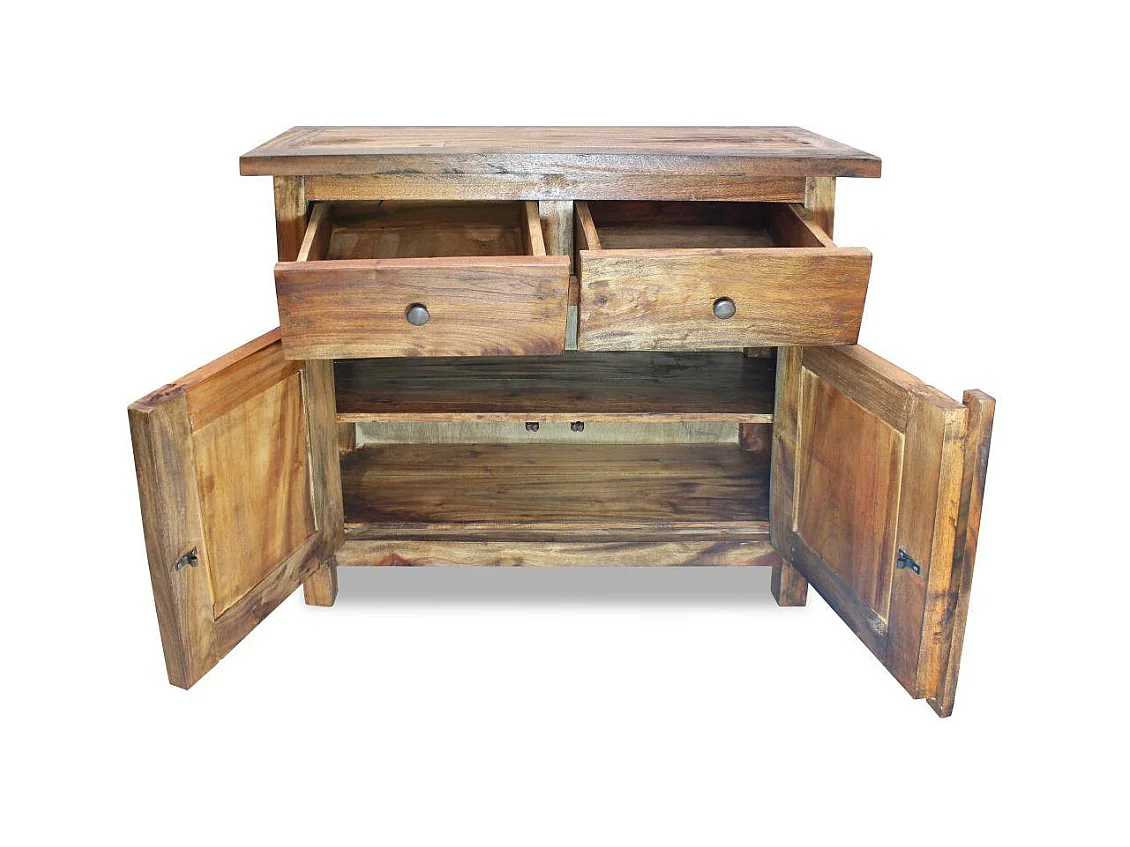 Credenza buffet consolle mobile contenitore in legno massello di recupero 75 cm 4402019