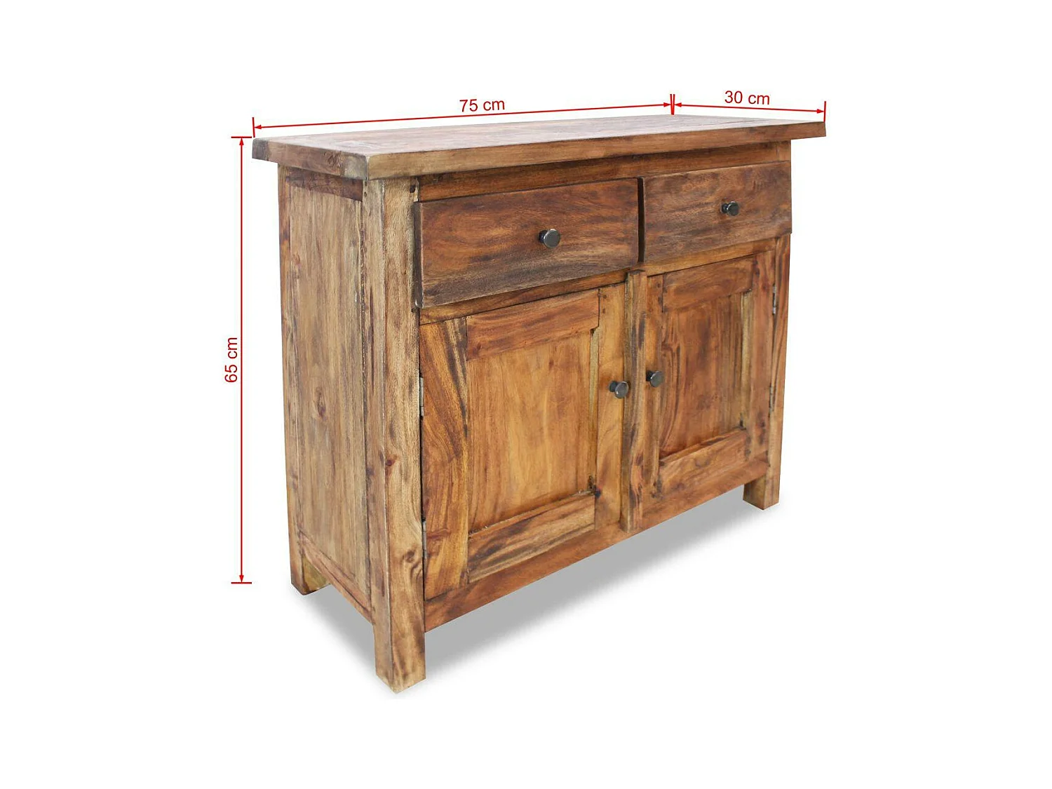 Credenza buffet consolle mobile contenitore in legno massello di recupero 75 cm 4402019