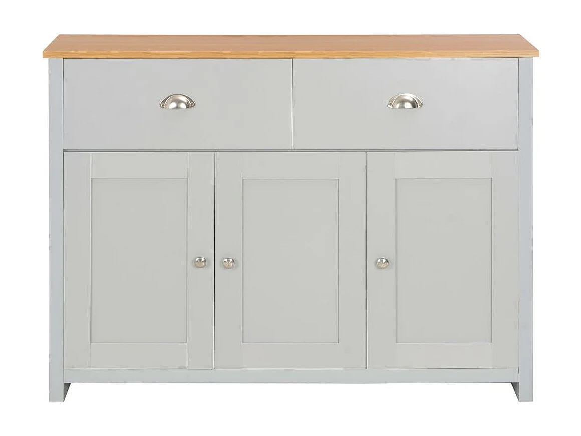 Aparador aparador consola gris unidad de almacenamiento 112 cm 4402264