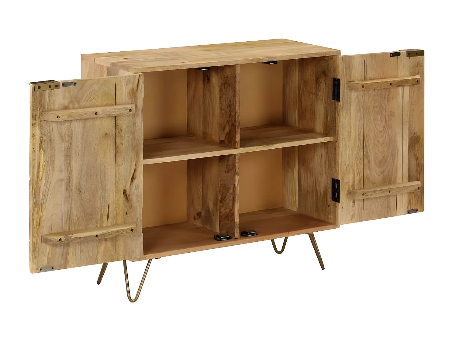 Buffet bahut armoire console meuble de rangement bois de manguier massif 80 cm 4402048