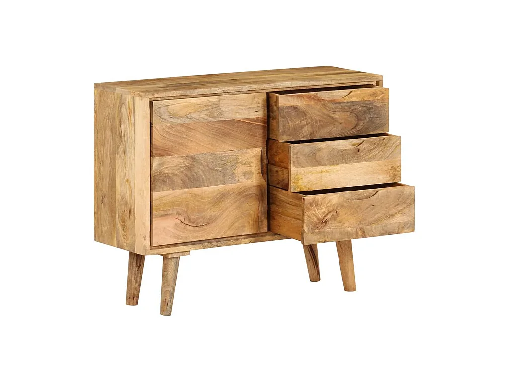 Buffet bahut armoire console meuble de rangement bois massif de manguier 90 cm 4402095