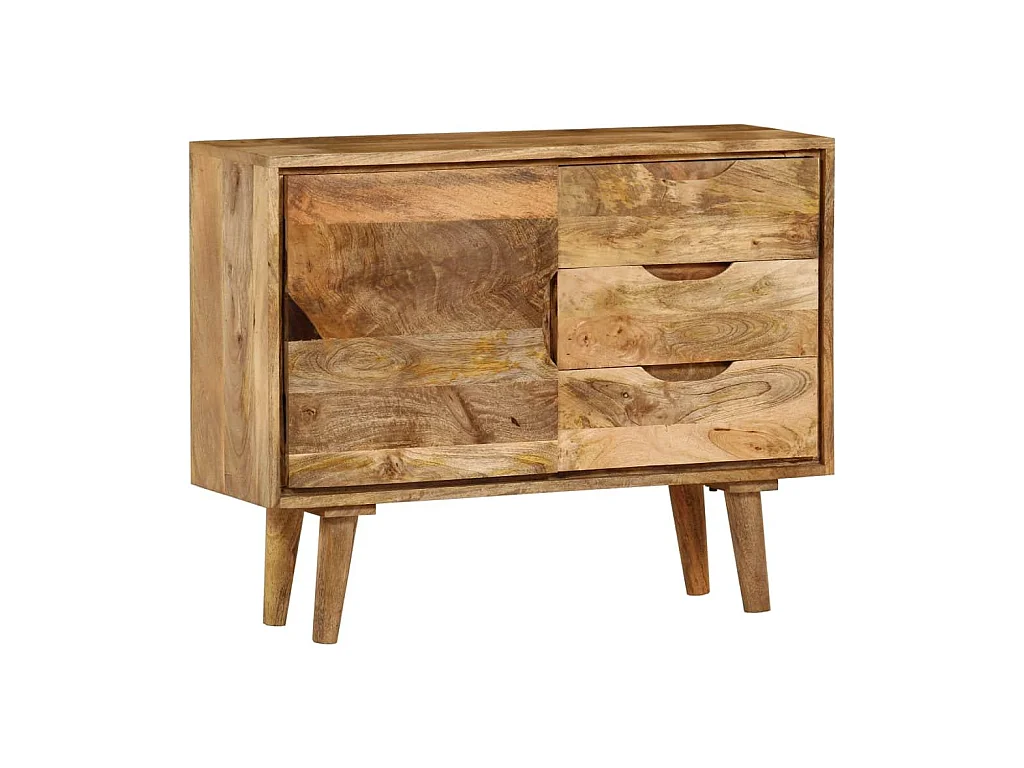 Buffet bahut armoire console meuble de rangement bois massif de manguier 90 cm 4402095