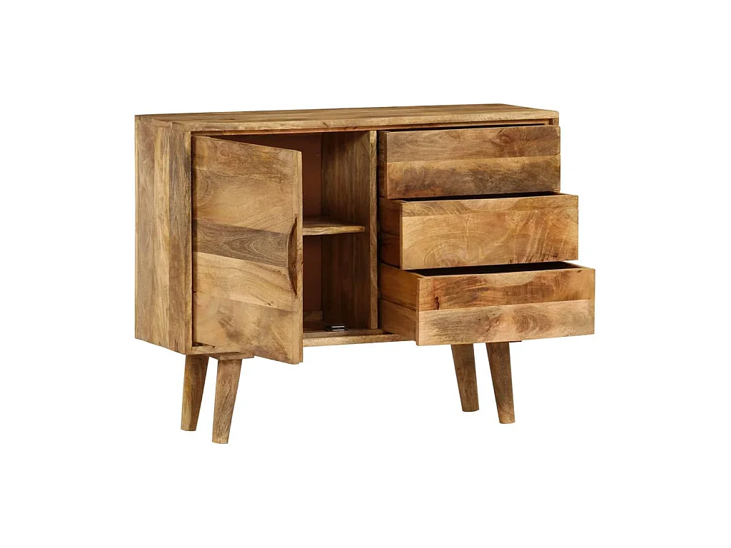 Buffet bahut armoire console meuble de rangement bois massif de manguier 90 cm 4402095