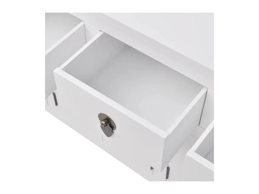 Aparador buffet console armário de armazenamento em estilo chinês em madeira maciça branca 4402004