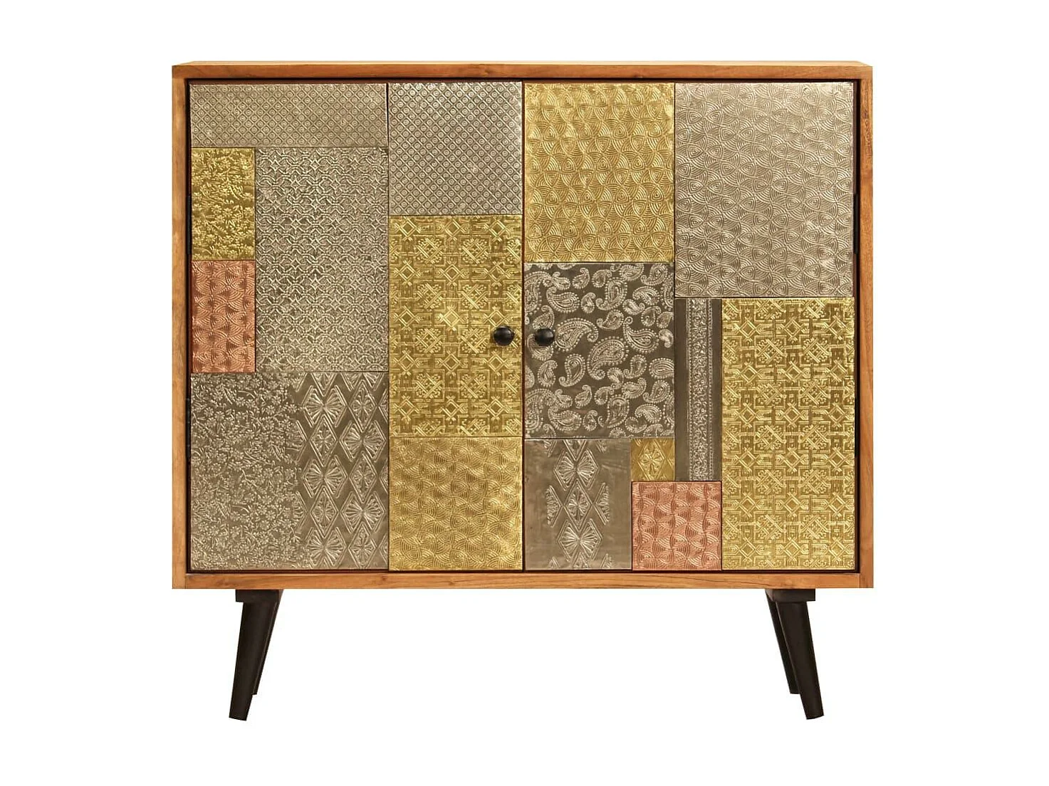 Credenza buffet consolle mobile contenitore 80 cm in legno massello di acacia 4402249