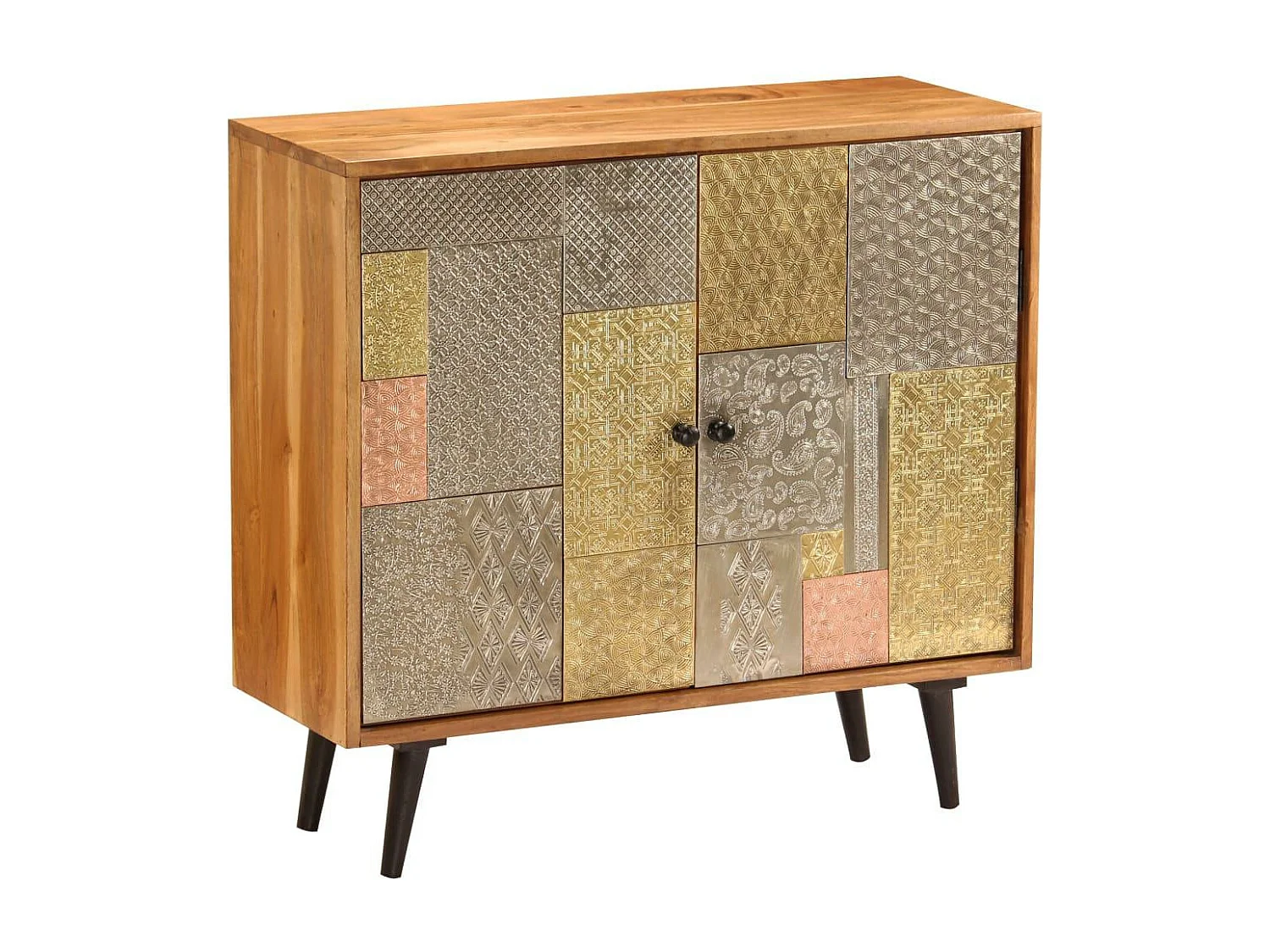 Credenza buffet consolle mobile contenitore 80 cm in legno massello di acacia 4402249