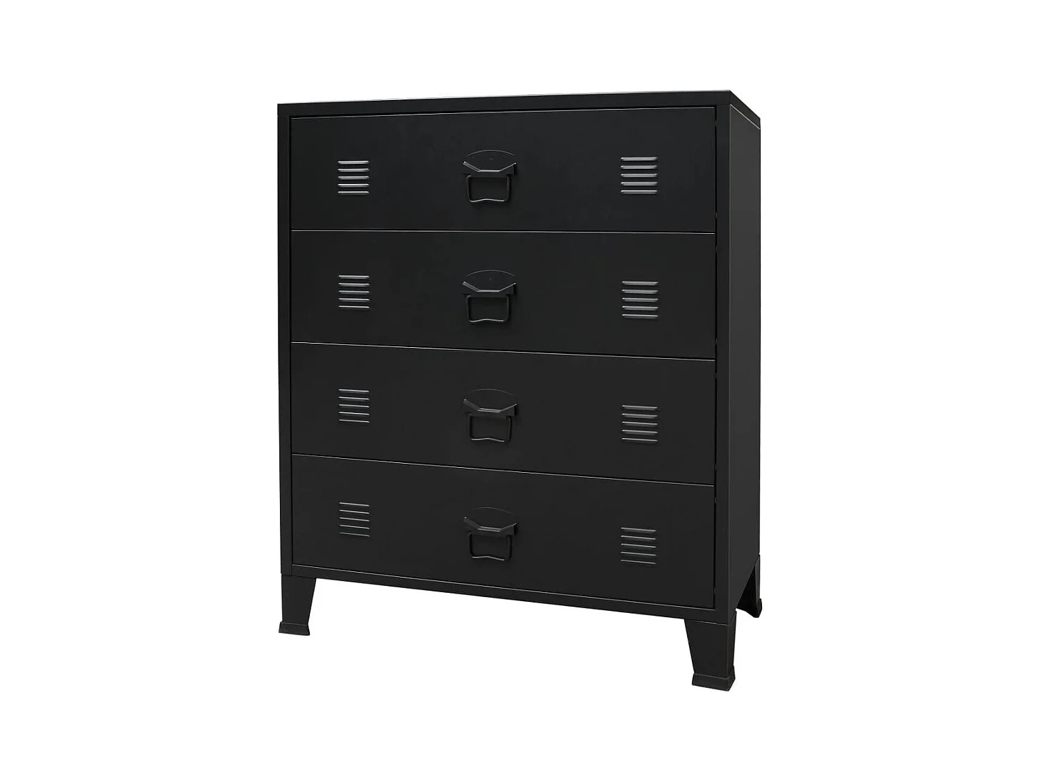 Aparador buffet mueble consola mueble de almacenaje con cajones metálicos estilo industrial 93 cm negro 4402223