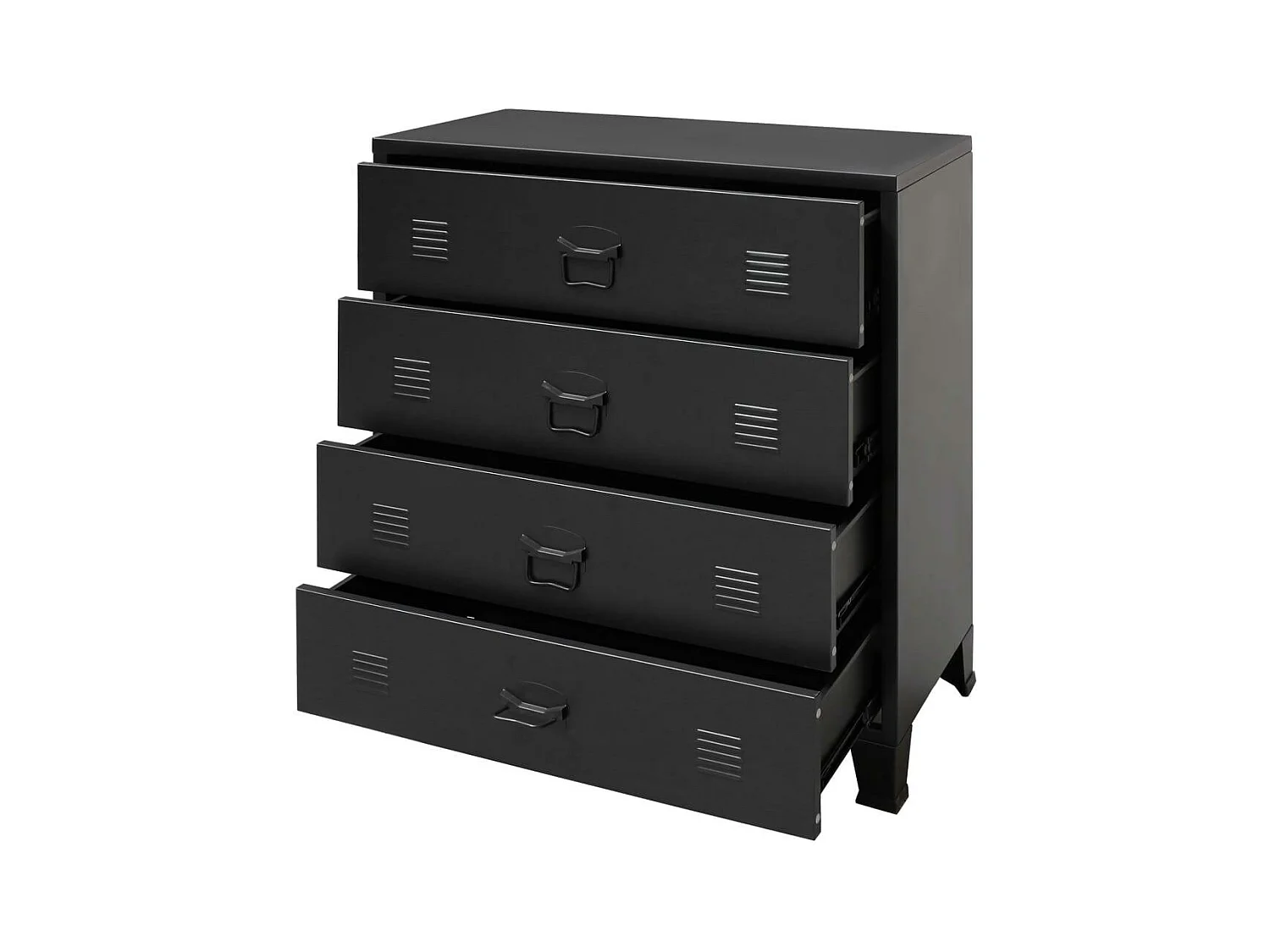 Aparador buffet mueble consola mueble de almacenaje con cajones metálicos estilo industrial 93 cm negro 4402223