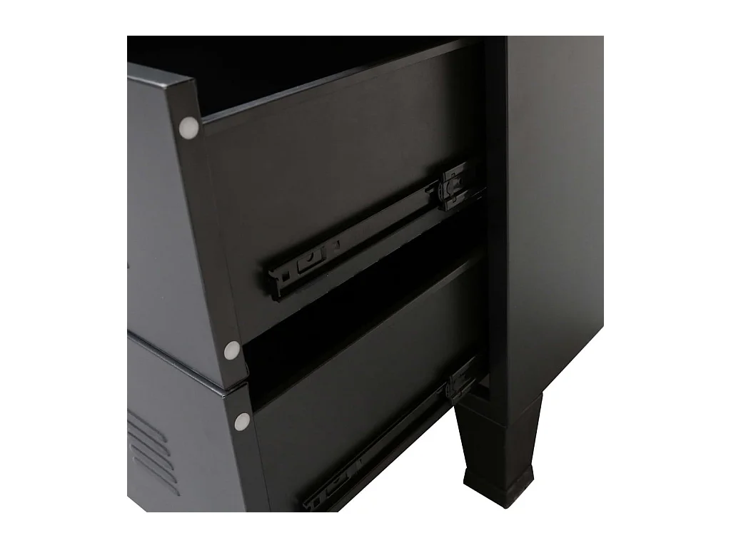 Aparador buffet mueble consola mueble de almacenaje con cajones metálicos estilo industrial 93 cm negro 4402223