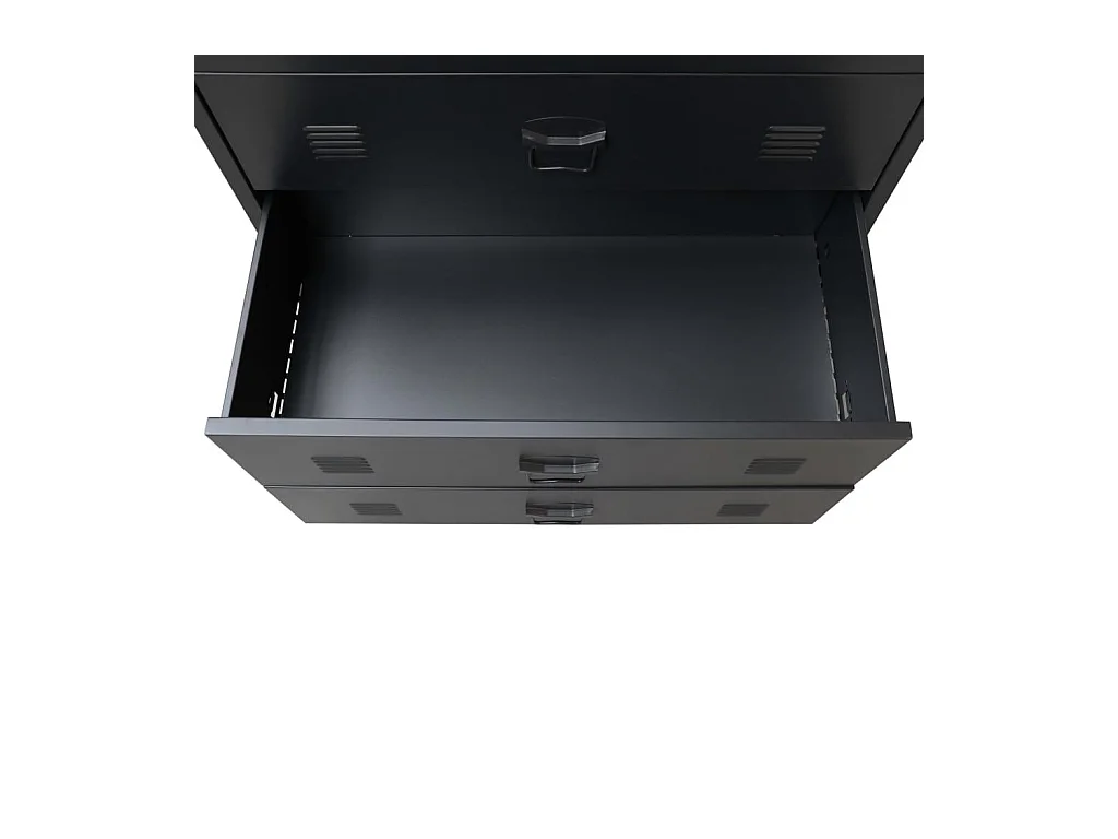 Aparador buffet mueble consola mueble de almacenaje con cajones metálicos estilo industrial 93 cm negro 4402223