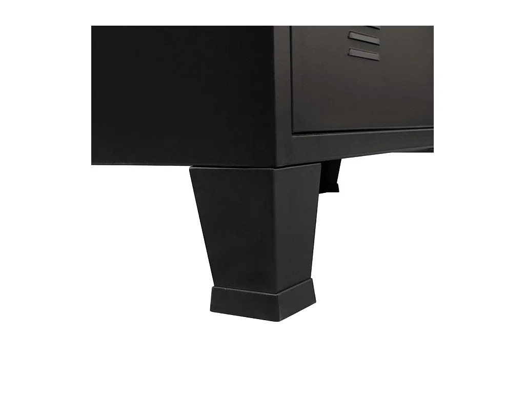 Aparador buffet mueble consola mueble de almacenaje con cajones metálicos estilo industrial 93 cm negro 4402223