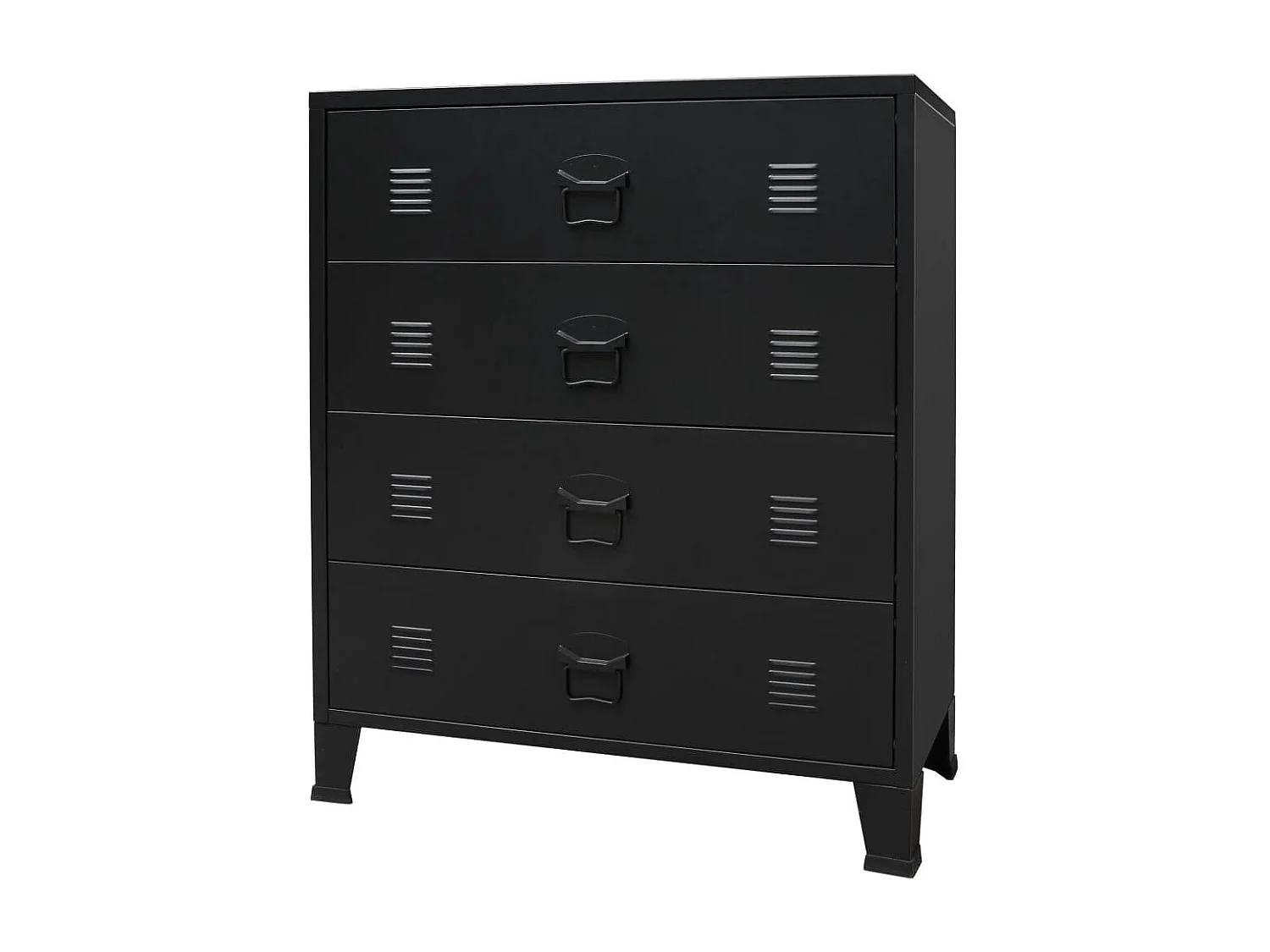 Aparador buffet mueble consola mueble de almacenaje con cajones metálicos estilo industrial 93 cm negro 4402223