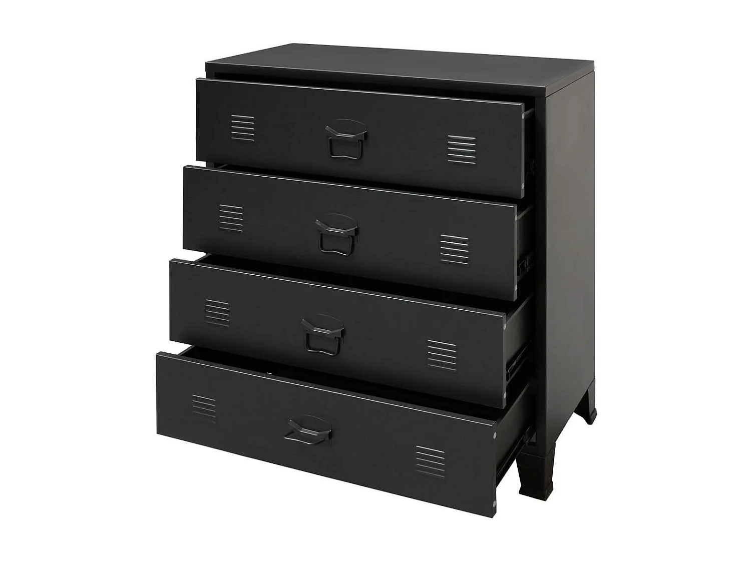 Aparador buffet mueble consola mueble de almacenaje con cajones metálicos estilo industrial 93 cm negro 4402223