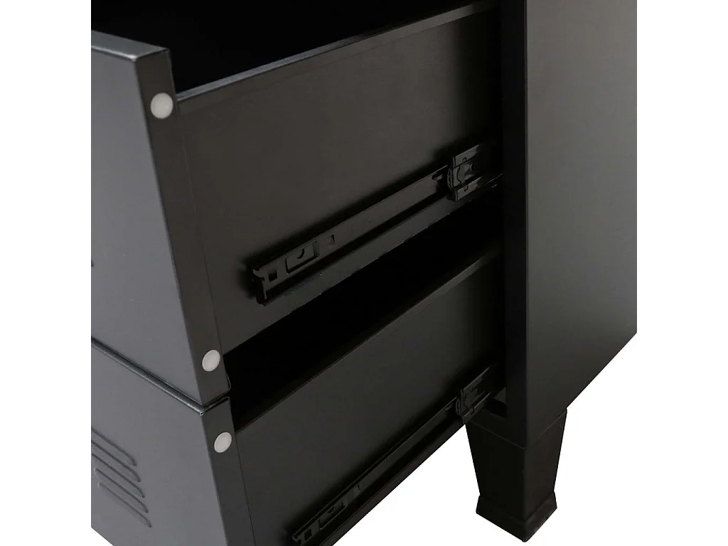 Aparador buffet mueble consola mueble de almacenaje con cajones metálicos estilo industrial 93 cm negro 4402223