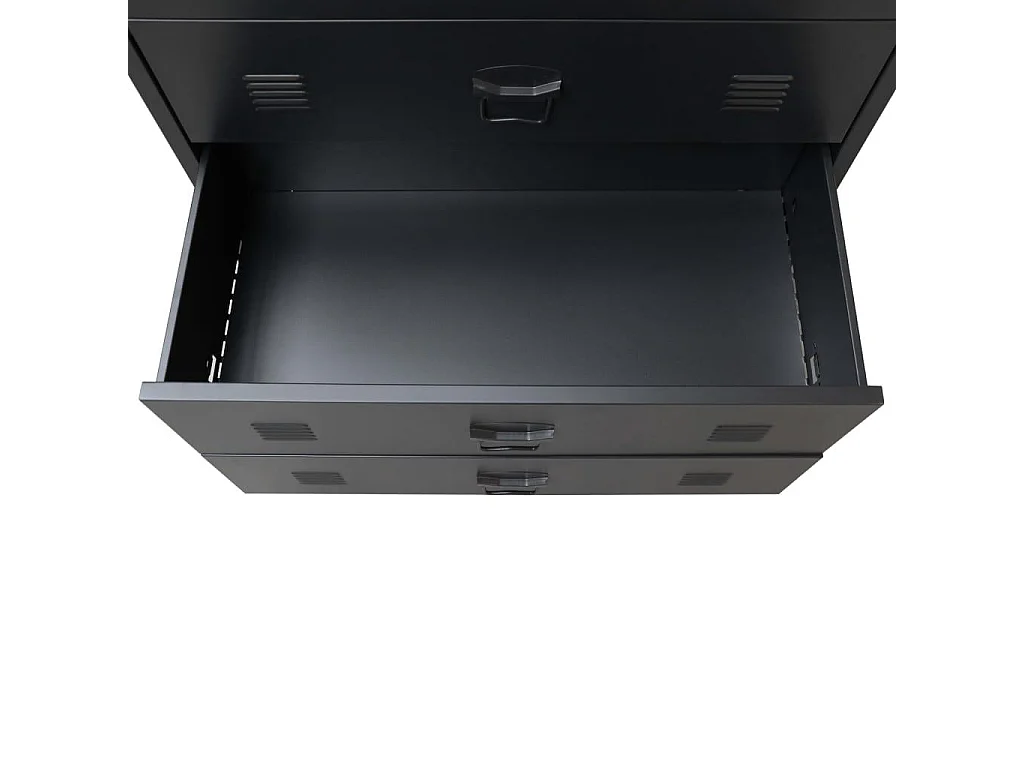 Aparador buffet mueble consola mueble de almacenaje con cajones metálicos estilo industrial 93 cm negro 4402223