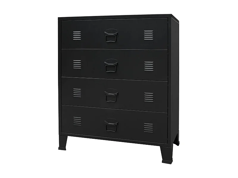 Aparador buffet mueble consola mueble de almacenaje con cajones metálicos estilo industrial 93 cm negro 4402223