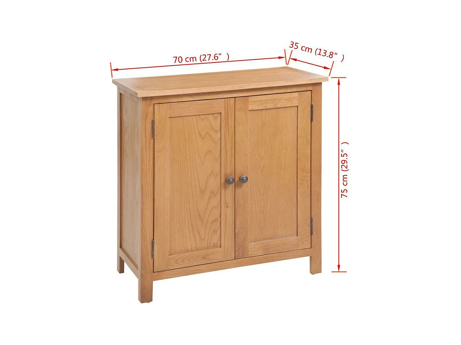 Buffet aparador console armário de armazenamento 75 cm madeira maciça de carvalho 4402272