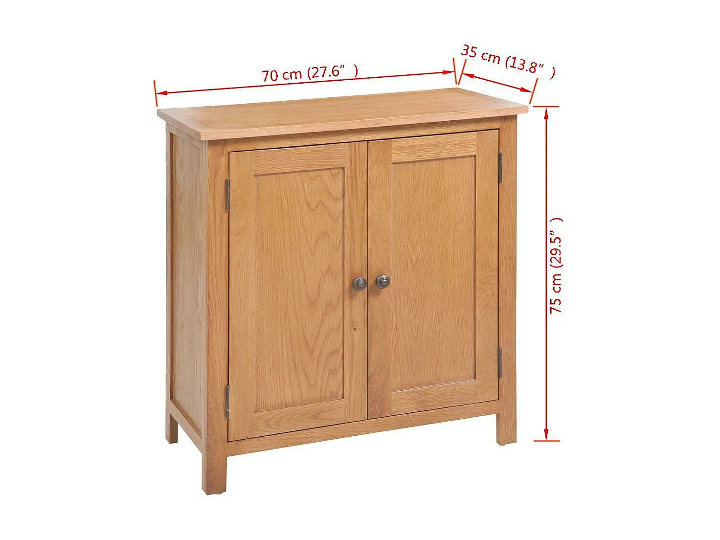 Buffet aparador console armário de armazenamento 75 cm madeira maciça de carvalho 4402272