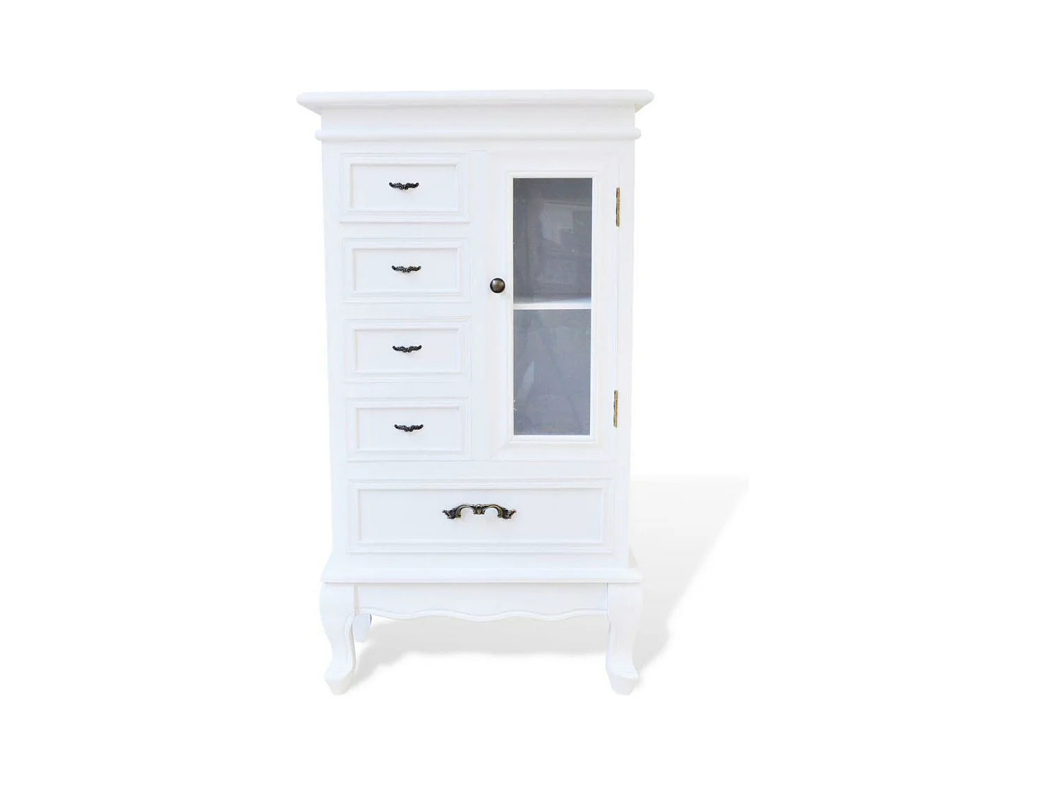 Aparador aparador consola mueble mueble de almacenamiento con 5 cajones y 2 estantes blanco 4402197