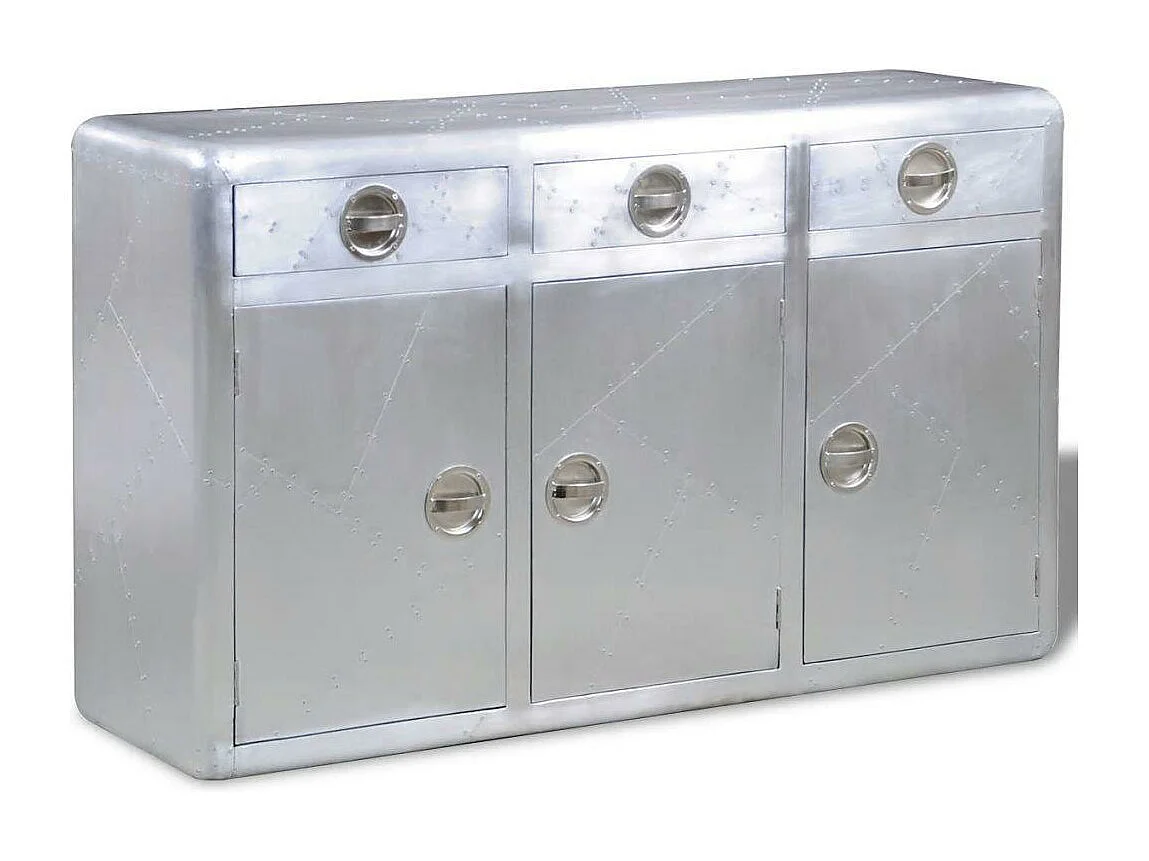 bahut armoire console aluminium grise 60 x 30 x 75 cm 4402076