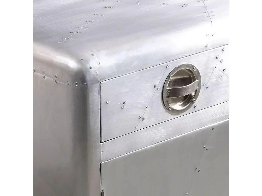 bahut armoire console aluminium grise 60 x 30 x 75 cm 4402076