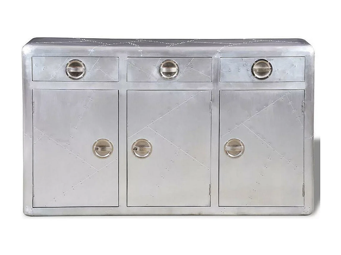 bahut armoire console aluminium grise 60 x 30 x 75 cm 4402076