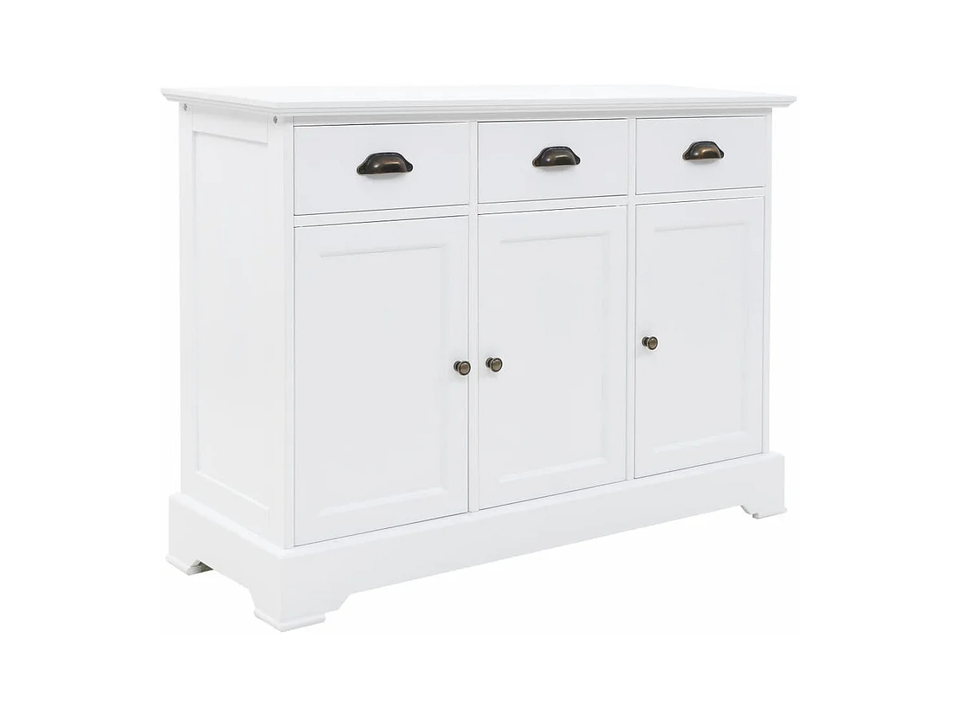 Aparador aparador consola mueble mueble almacenaje con 3 puertas MDF y madera de pino 105 cm 4402117