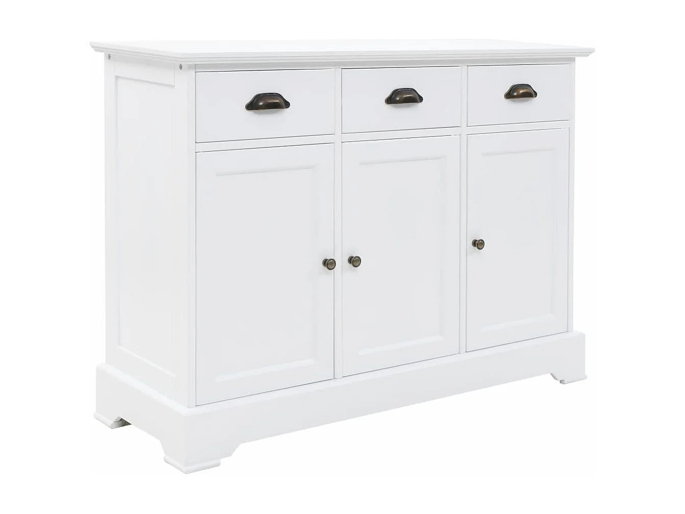 Credenza credenza consolle mobile contenitore con 3 ante in MDF e legno di pino 105 cm 4402117