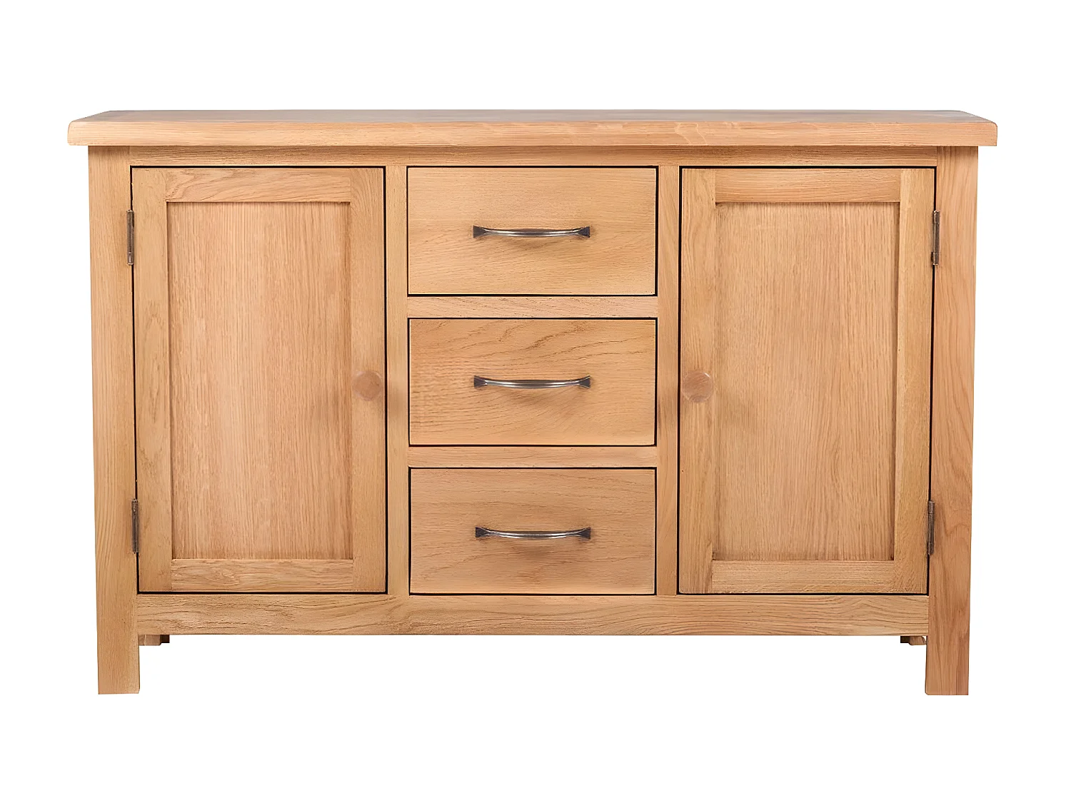 Aparador mueble buffet con 3 cajones y 2 armarios 110 cm madera maciza roble 4402244