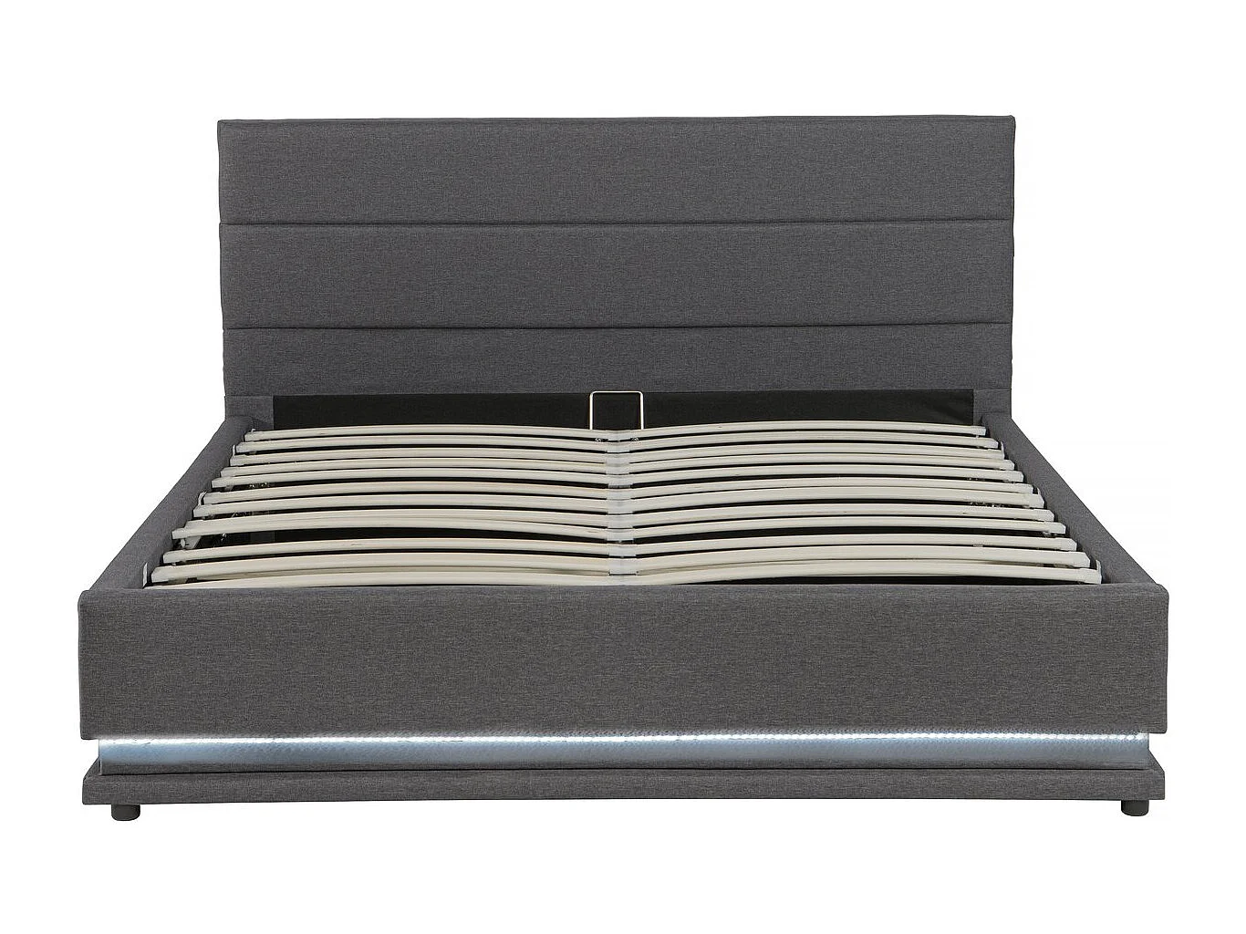 LED-bed met opbergbox "Anastasia" - 180 x 200 - Donkergrijs, modern design met LED-verlichting en praktische opbergruimte