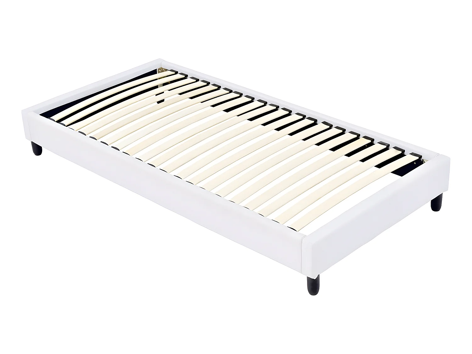 Estrado estofado com ripas 90x190 cm - 20 ripas - Branco para uma cama confortável e resistente
