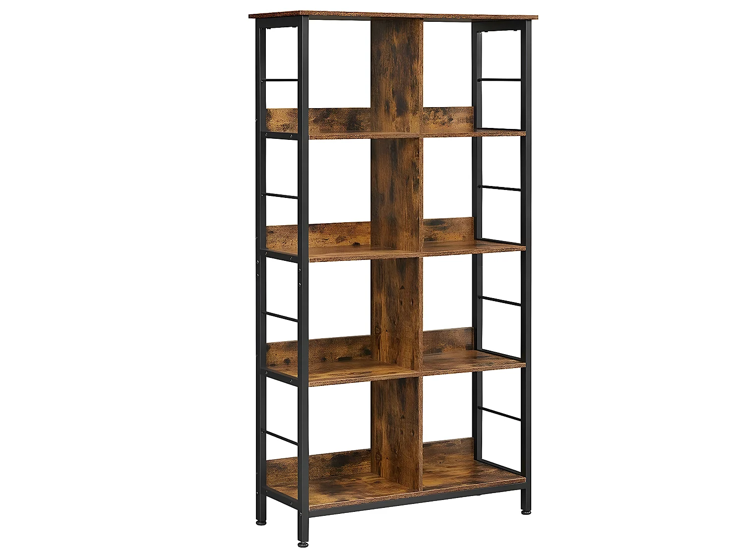 Estantería 8 compartimentos estantería abierta mueble de almacenaje para despacho salón dormitorio 80x33x149 cm estilo industrial rústico marrón y negro 12_0001470