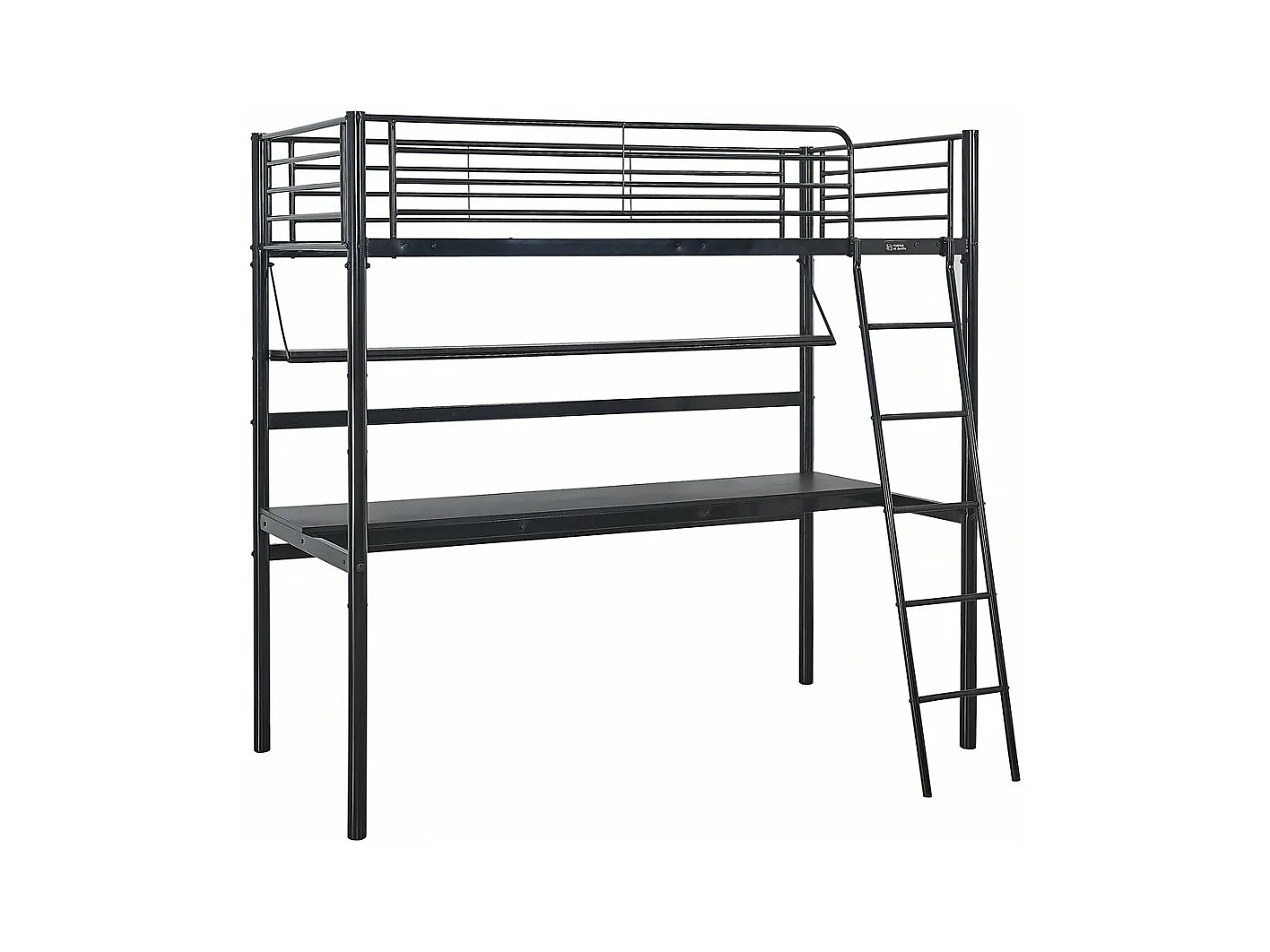 Letto a soppalco "Alona" - 90 x 190 cm - Nero