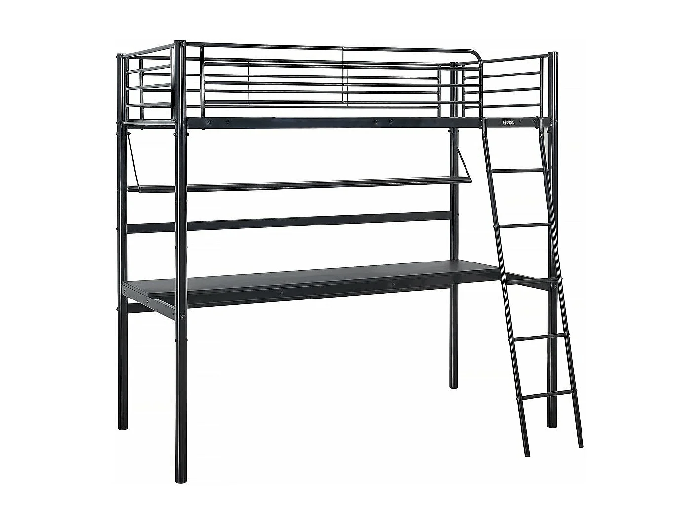 Cama mezzanine "Alona" - 90 x 190 cm - Negro