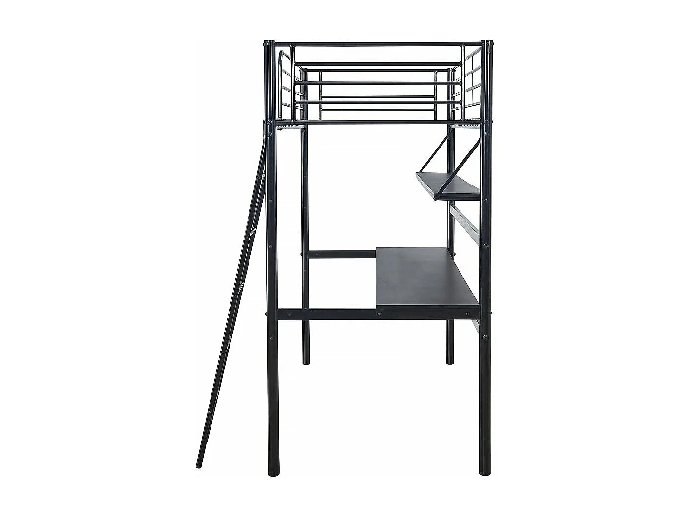 Cama mezzanine "Alona" - 90 x 190 cm - Negro