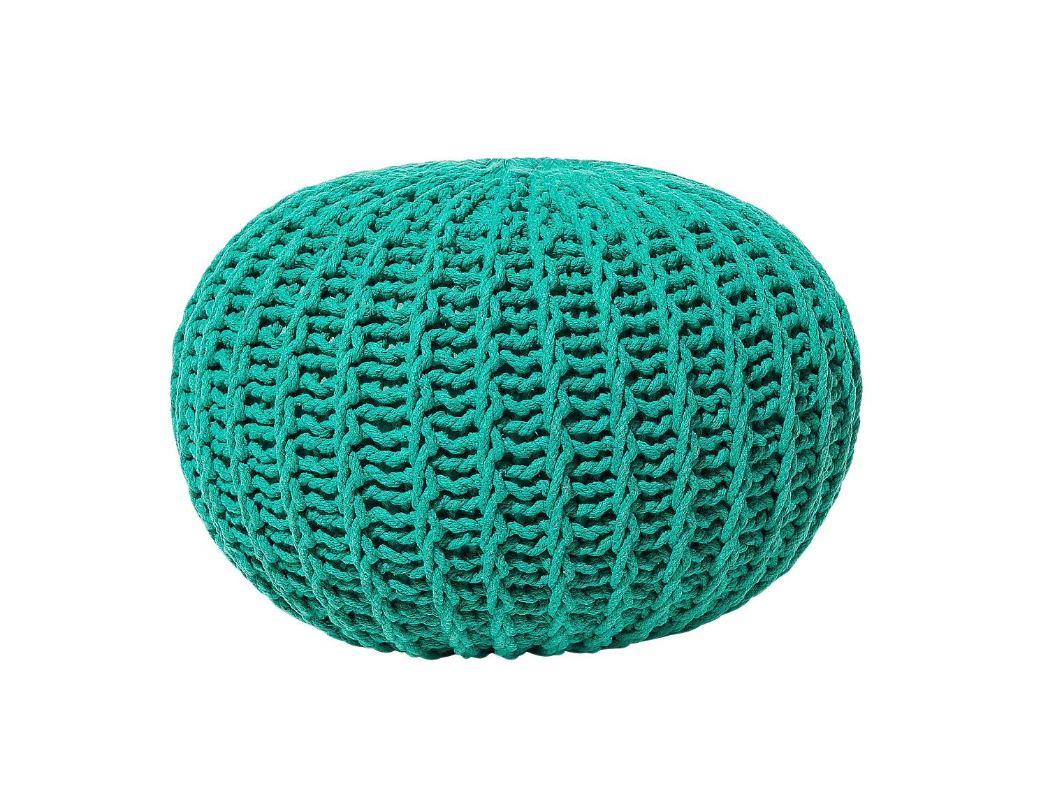 Pouf CONRAD Coton Vert émeraude 50 cm 50 cm 35 cm