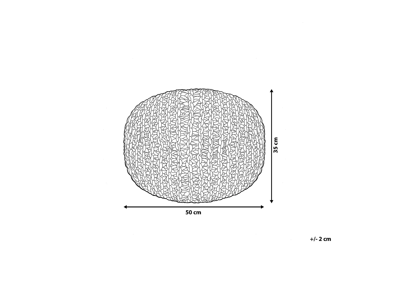 Pouf CONRAD Coton Vert émeraude 50 cm 50 cm 35 cm