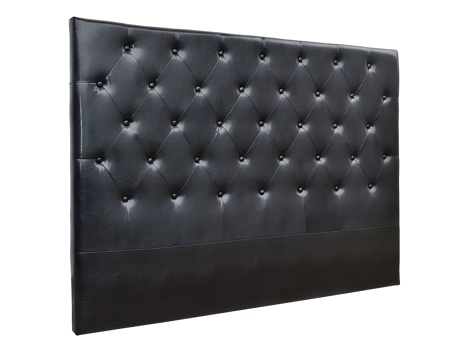 Gepolstertes Kopfteil "Deco"  - 169 cm - Schwarz - Aus PVC