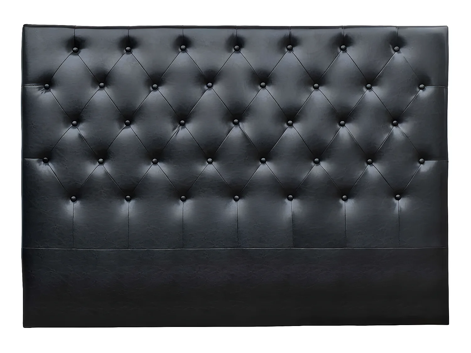 Cabecero de cama acolchado 160cm"Déco" en PVC - Gris negro