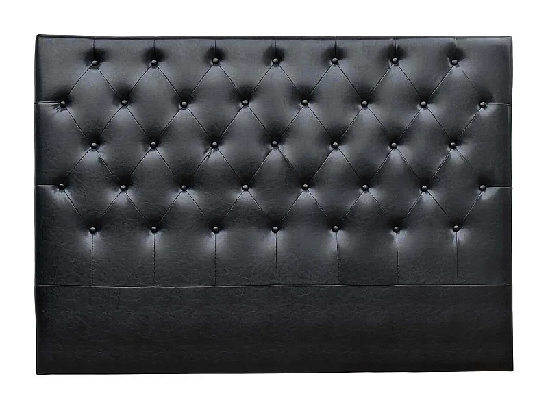 Testiera del letto imbottita 169 cm "Déco" in PVC-Nero