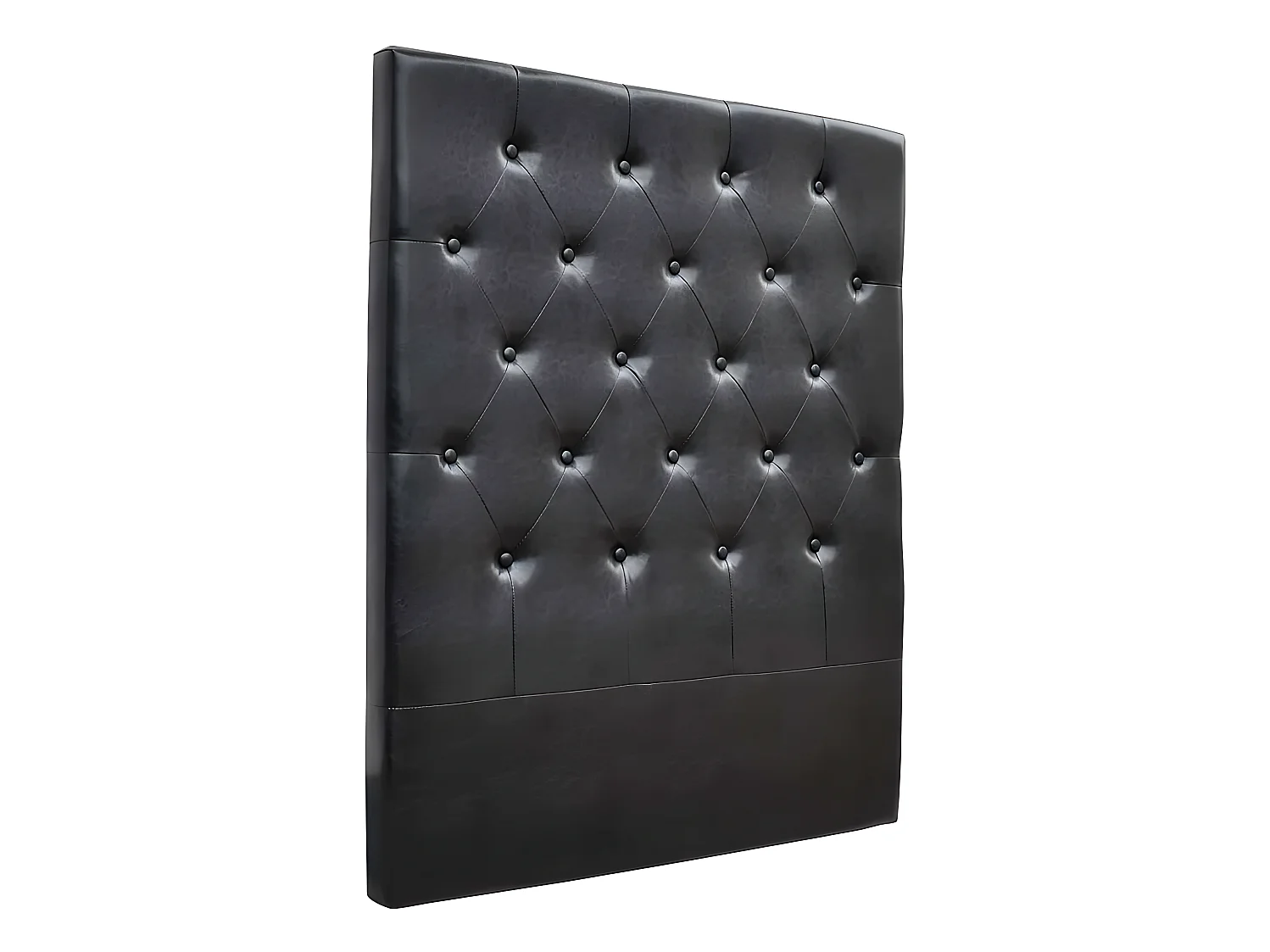 Gepolstertes Kopfteil "Deco"  - 99 cm - Schwarz - Aus PVC