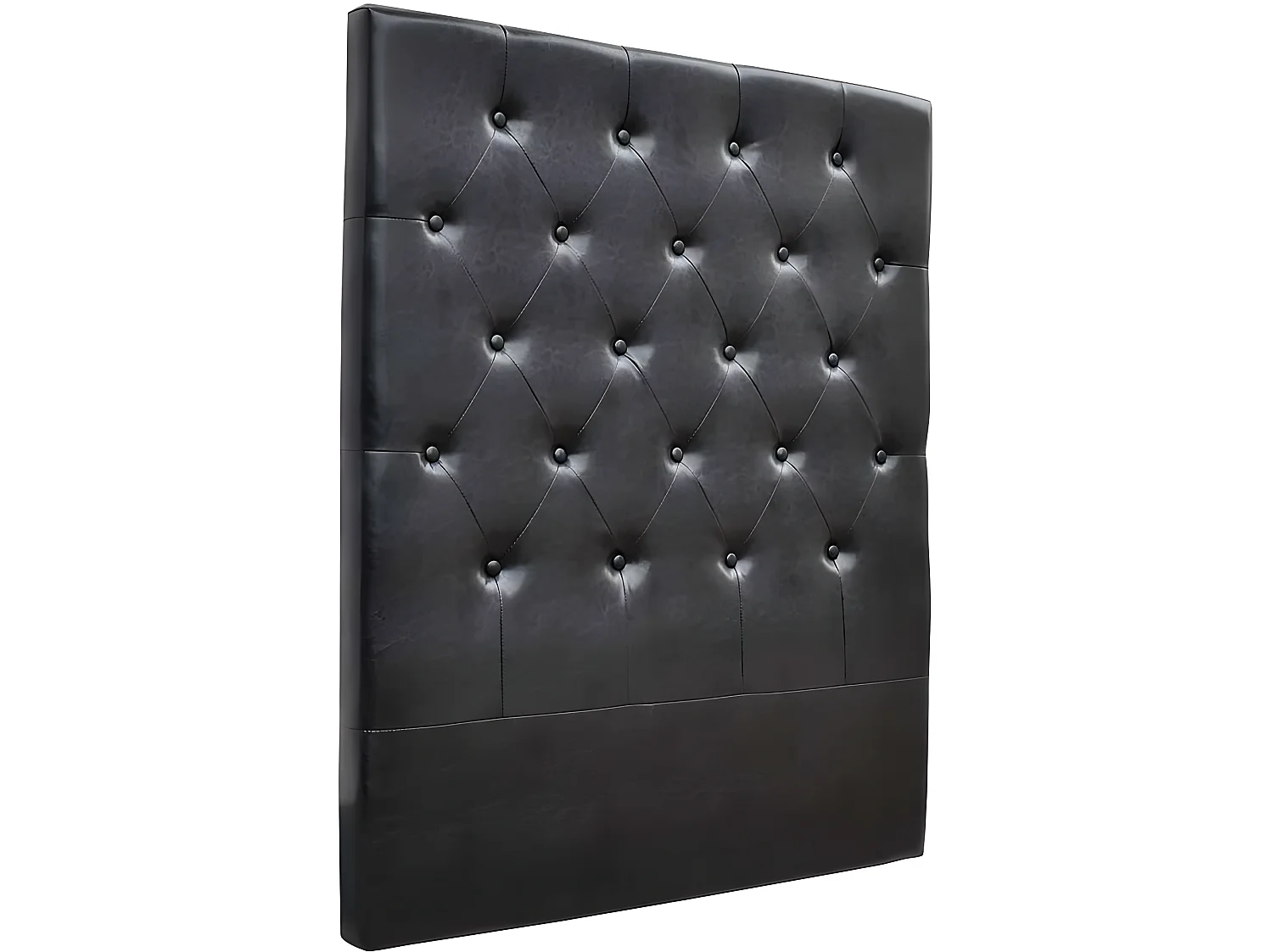 Tête de lit capitonnée "Déco" - 99 cm - Noir - En PVC