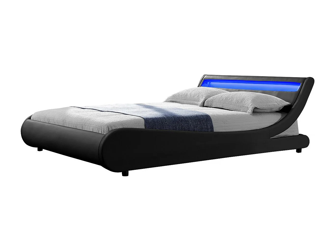 Letto LED "Natacha" - 180 x 200 cm - Nero