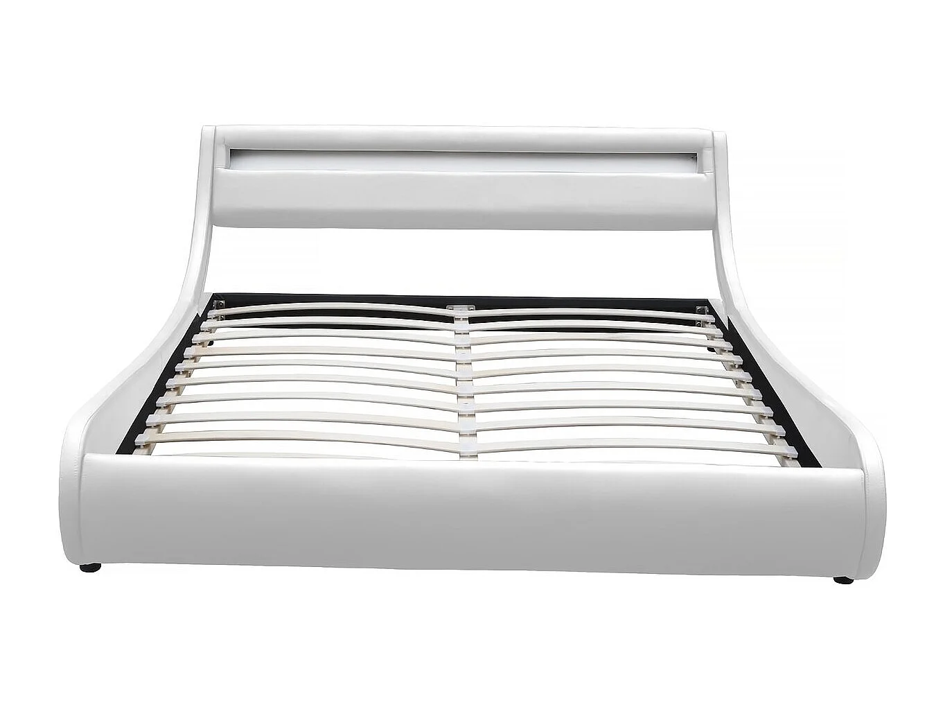 Verlicht LED-bed "Natacha" Wit 180x200cm met PVC en LED