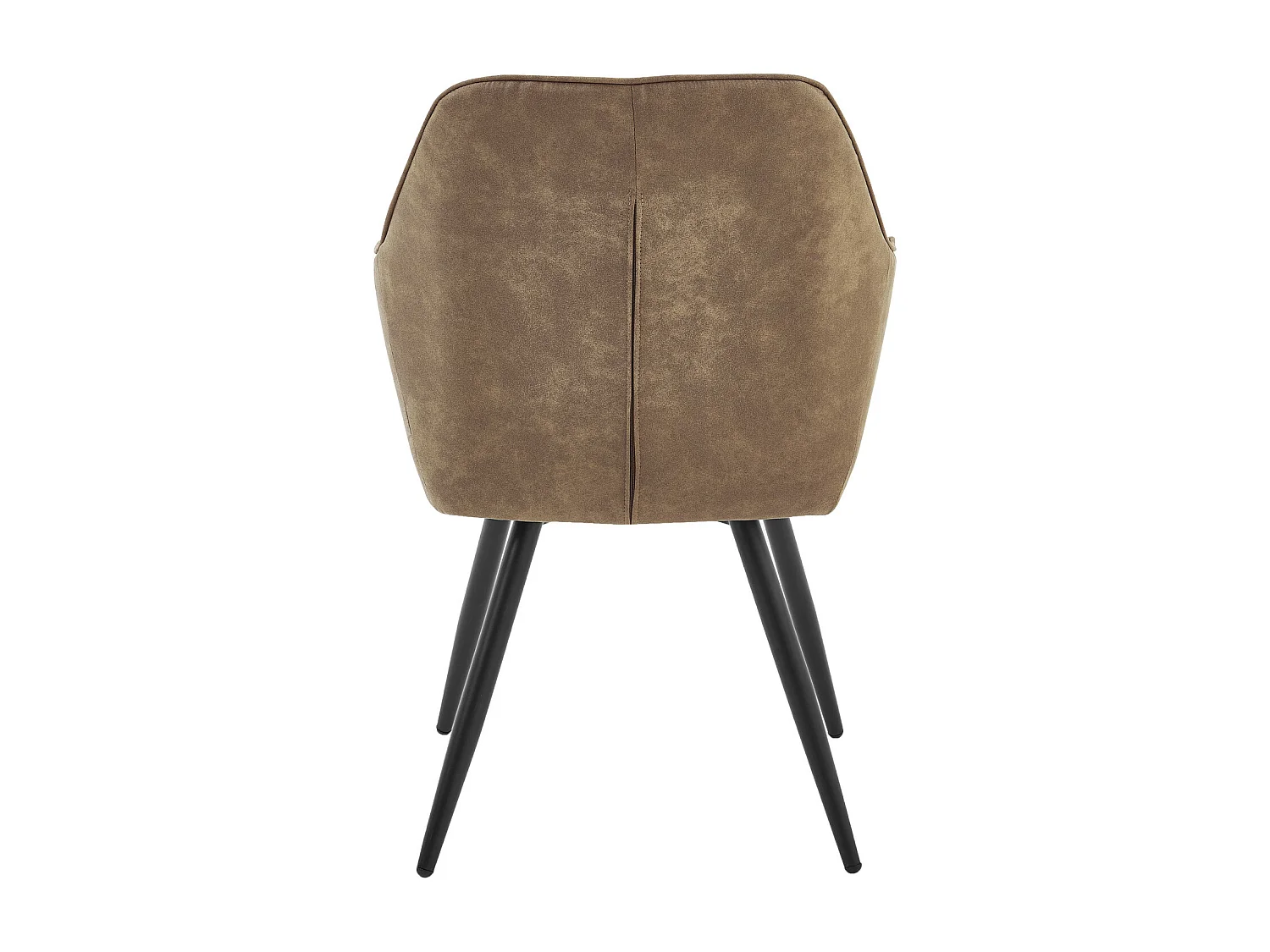 IVY - Fauteuil de table vintage Marron et pieds métal noir (x2)