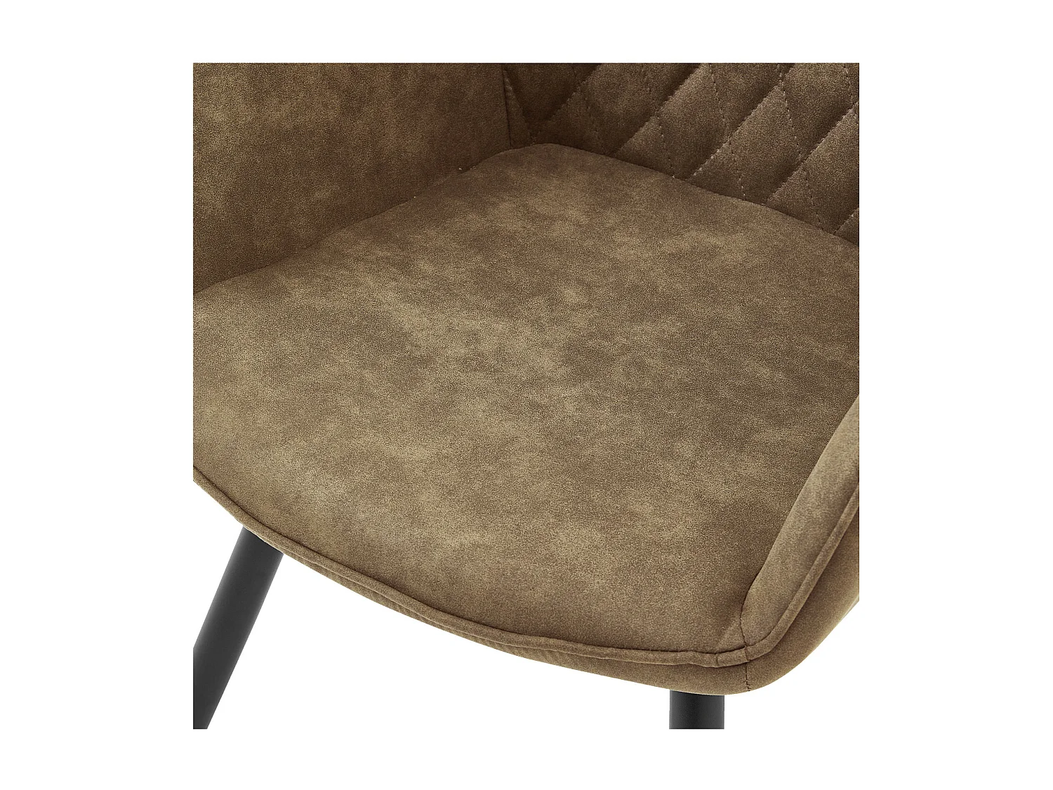 IVY - Fauteuil de table vintage Marron et pieds métal noir (x2)