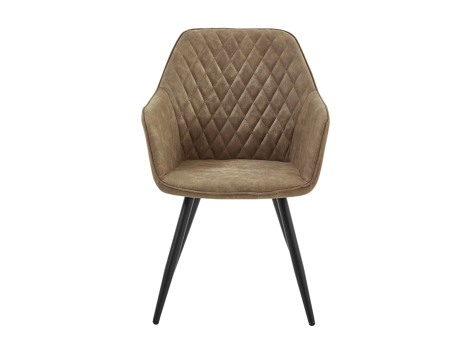 IVY - Fauteuil de table vintage Marron et pieds métal noir (x2)